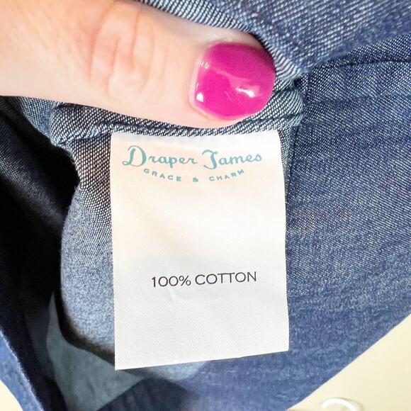 Draper James Chambray Ruffle‎ Shift Dress - Picture 9 of 12